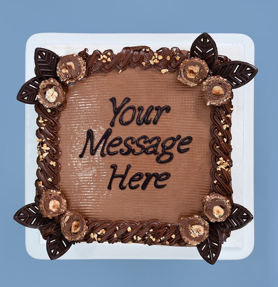 Chocolate Hazelnut Truffle Square Cake