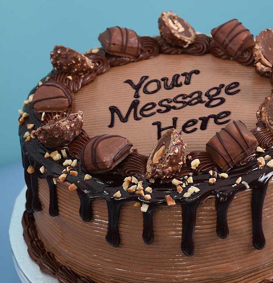 Chocolate Hazelnut Drip Round Cake