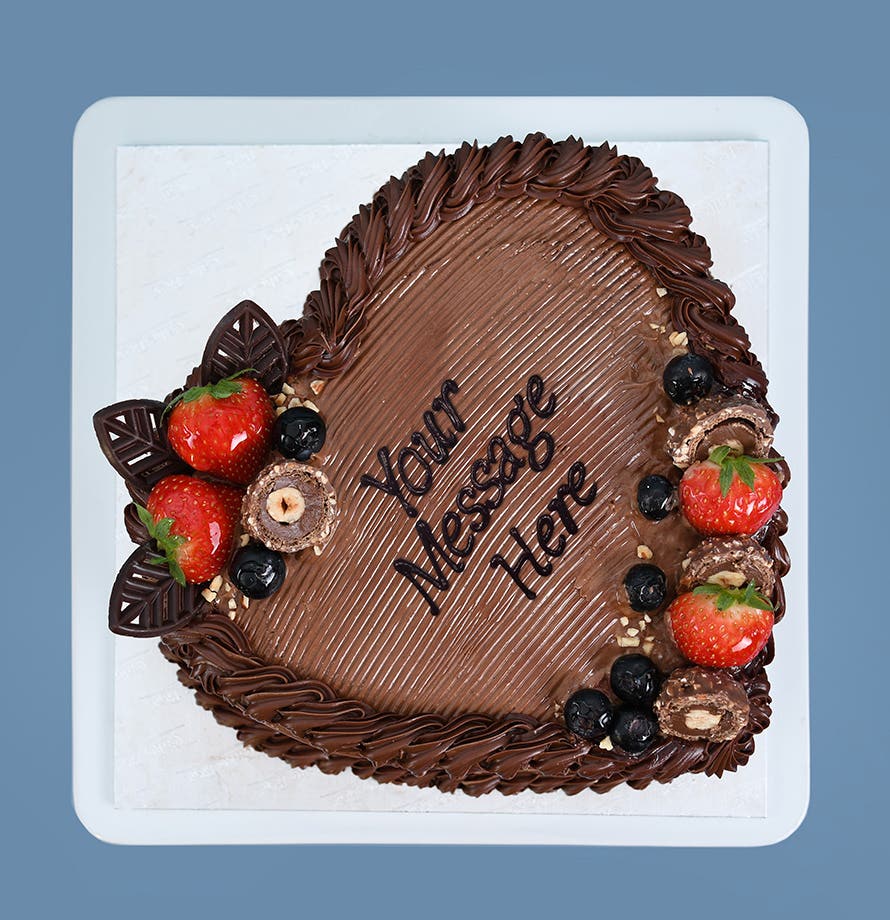 Gâteau Cœur Chocolat Noisette et Fruits Rouges
