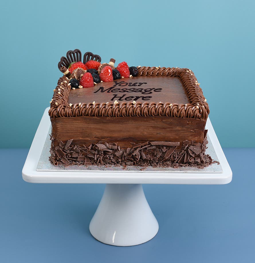Berry Chocolate Hazelnut Square Cake