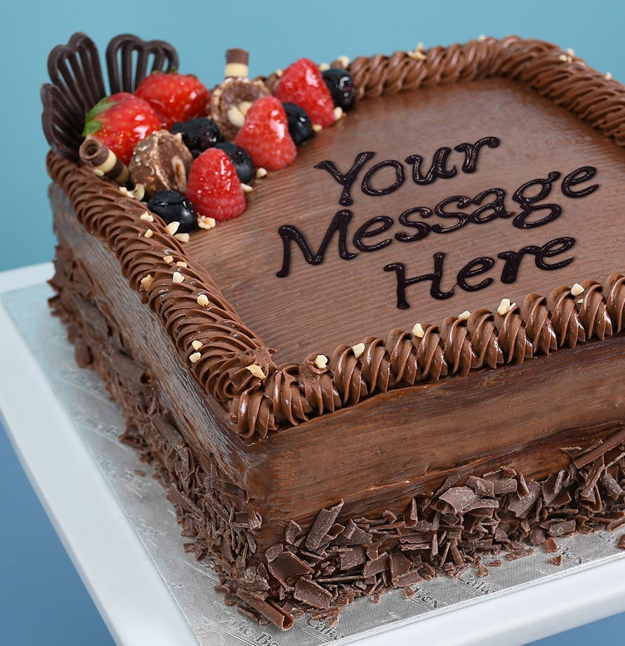 Berry Chocolate Hazelnut Square Cake