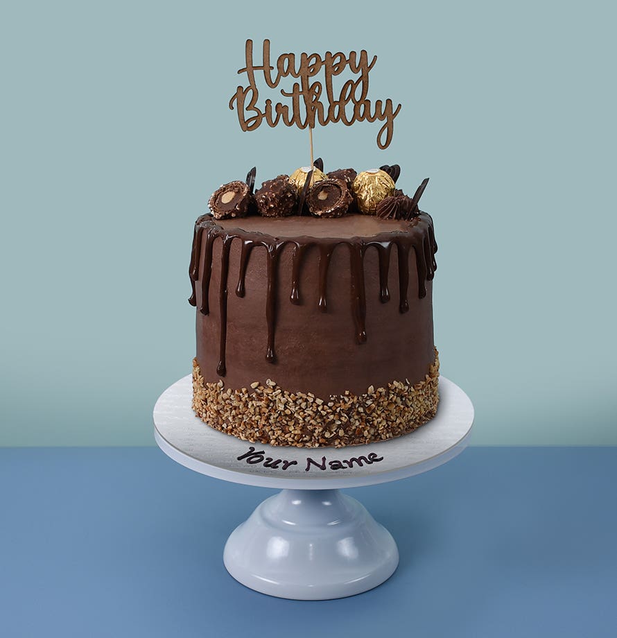 Nutty Chocolate Drip Tall Cake