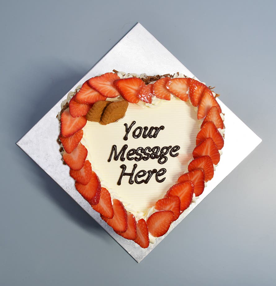 Caramel Cream Strawberry Heart