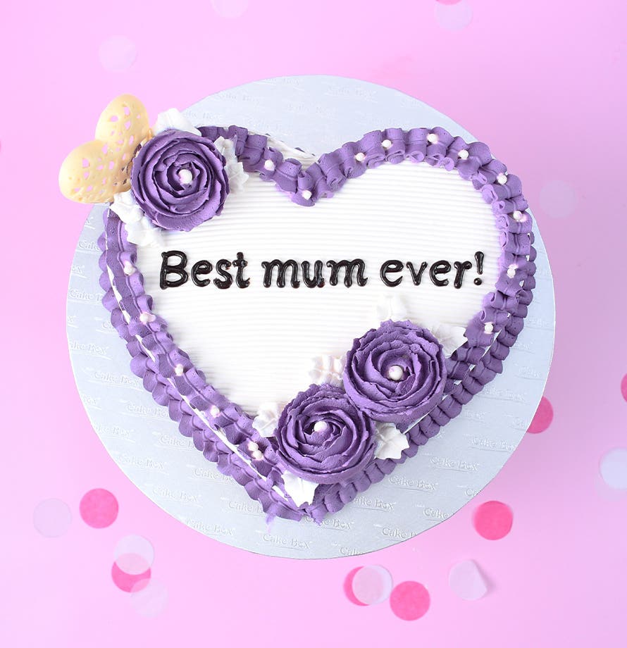Gâteau Cœur Violet Vintage