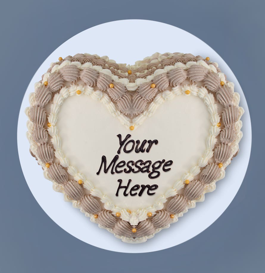 Champagne Pearl Vintage Heart Cake