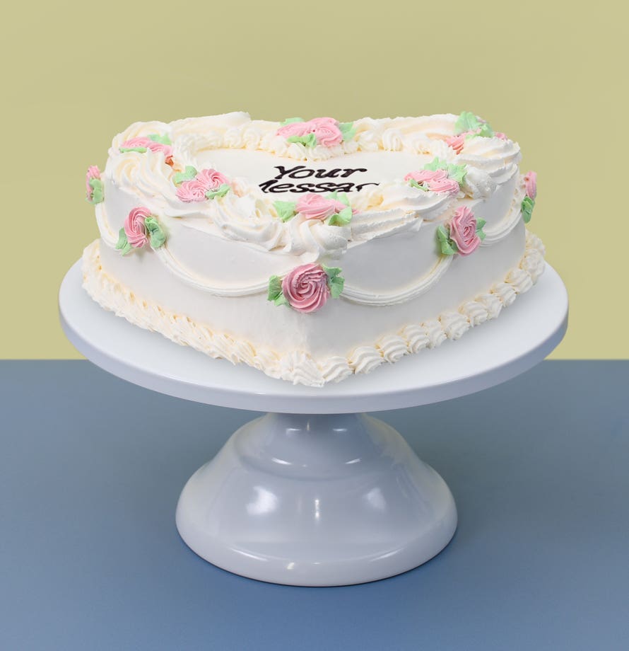 Gâteau Cœur Fleuri Vintage