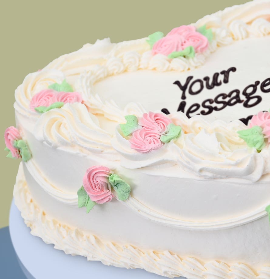 Floral Vintage Heart Cake