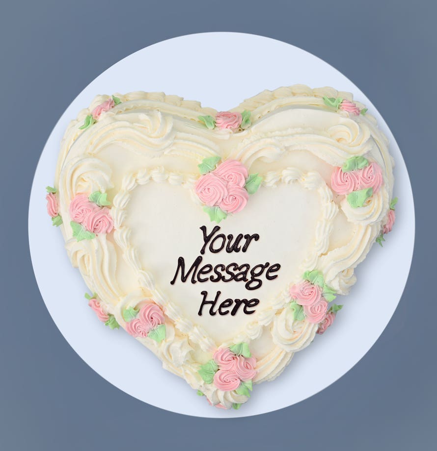 Gâteau Cœur Fleuri Vintage