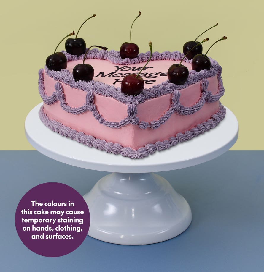 Vintage Cherry Heart Cake