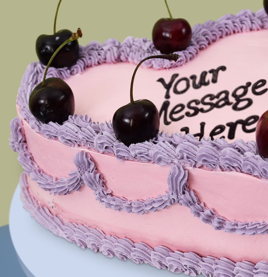 Vintage Cherry Heart Cake