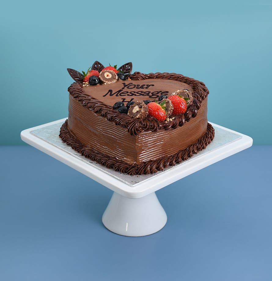 Berry Chocolate Hazelnut Heart Cake