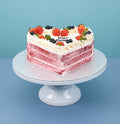 Heart Shaped Naked Berry Red Velvet Cake
