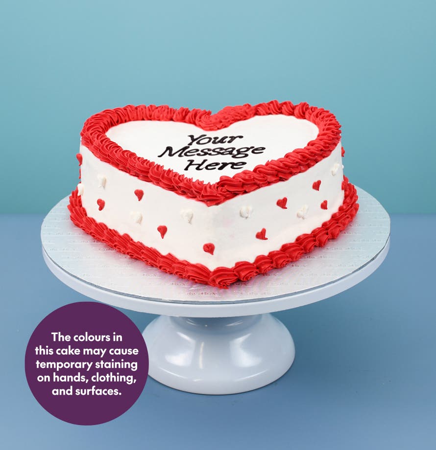 Red Polka Dot Heart Shaped Cake