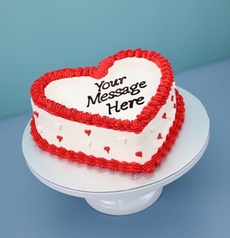 Red Polka Dot Heart Shaped Cake