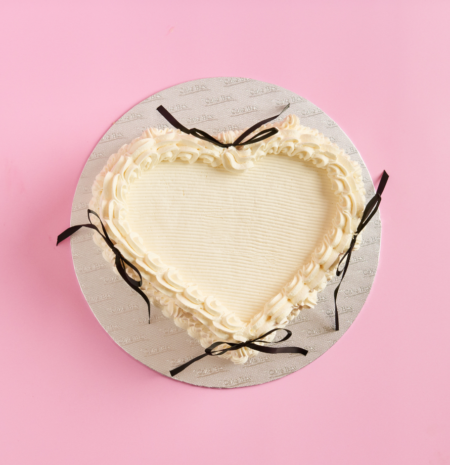 Vintage Heart Bow Cake