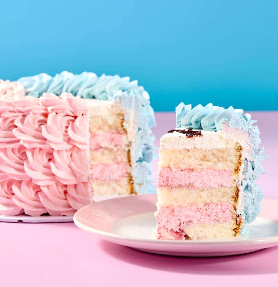 Gender Reveal Rosette Cake