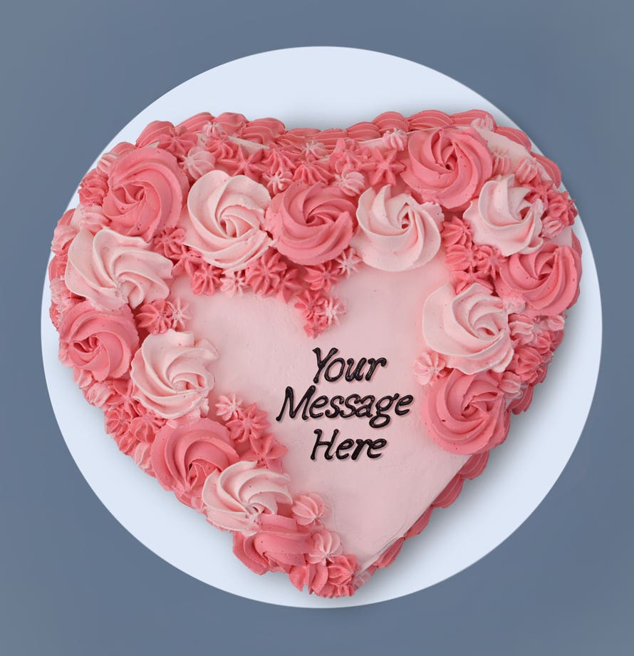 Pink Velvet Vintage Heart Cake