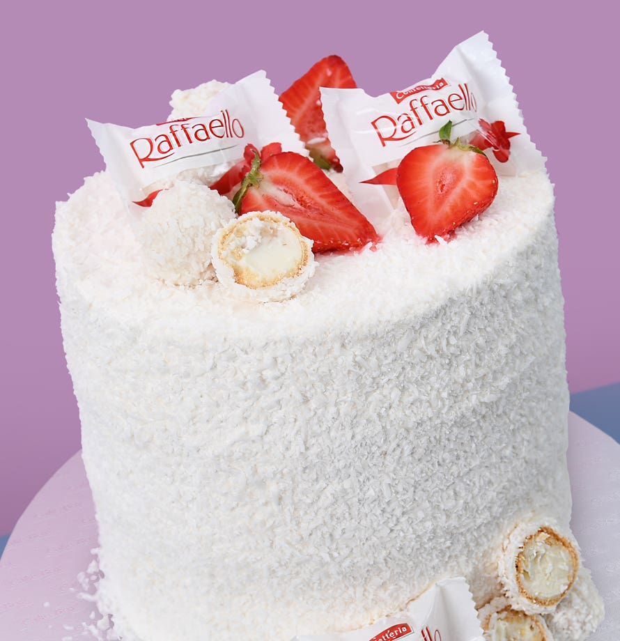 Strawberry Coconut Layered Tall Cake