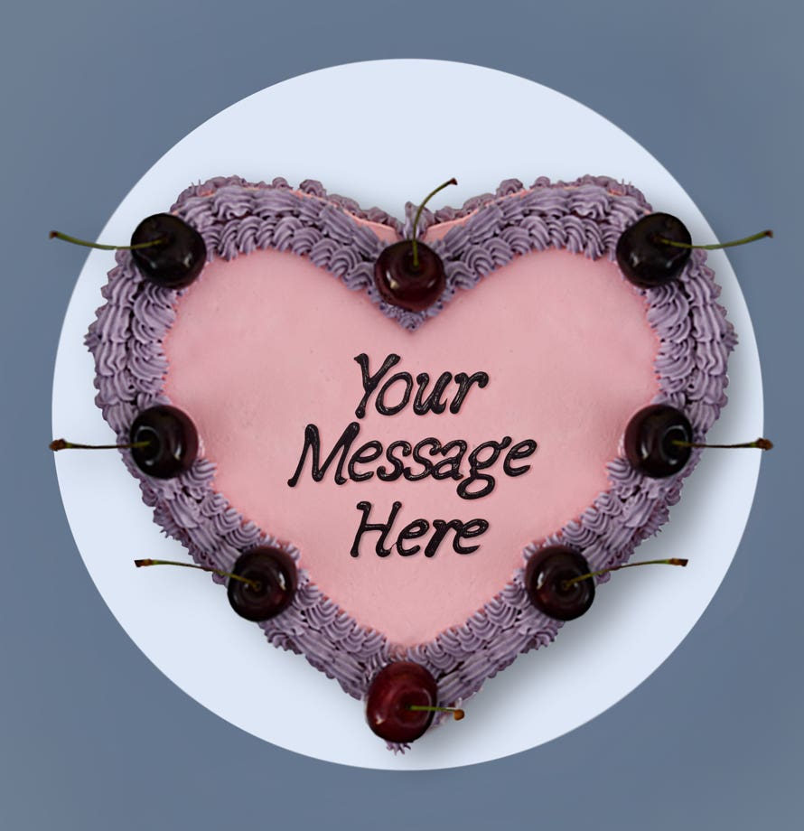 Vintage Cherry Heart Cake