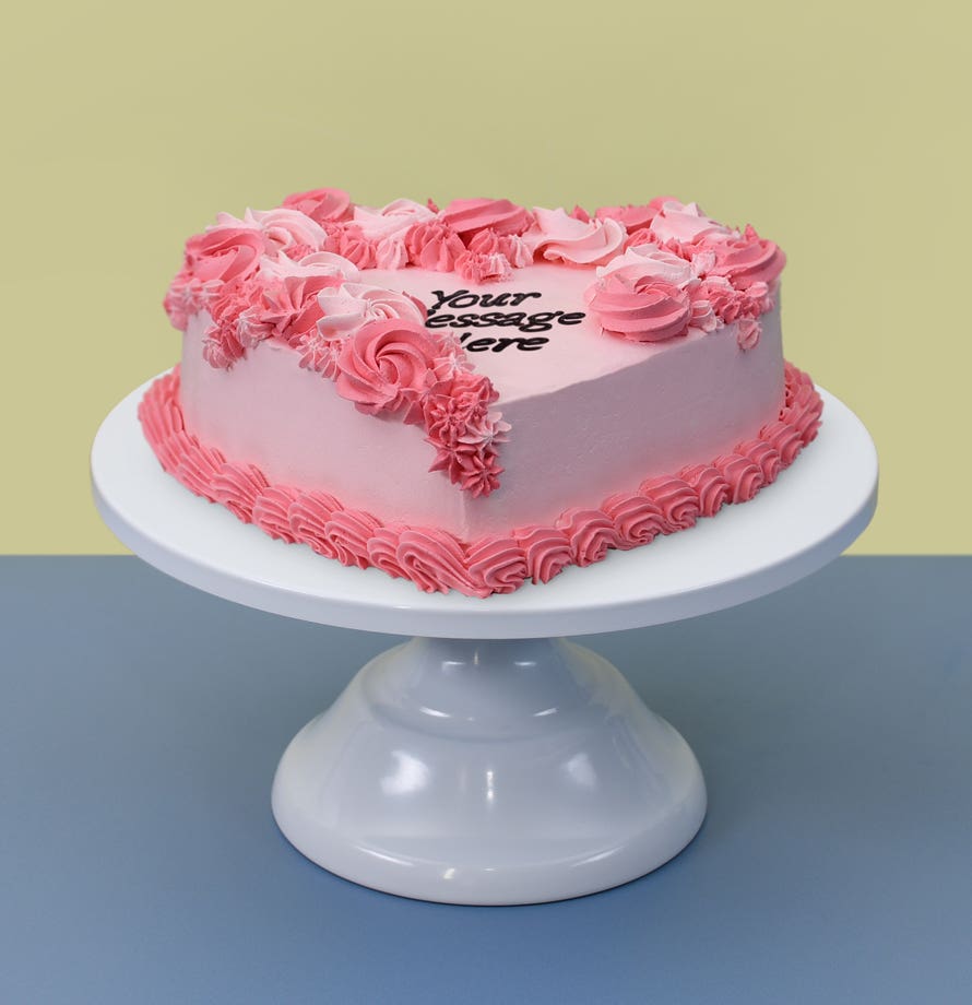 Pink Velvet Vintage Heart Cake