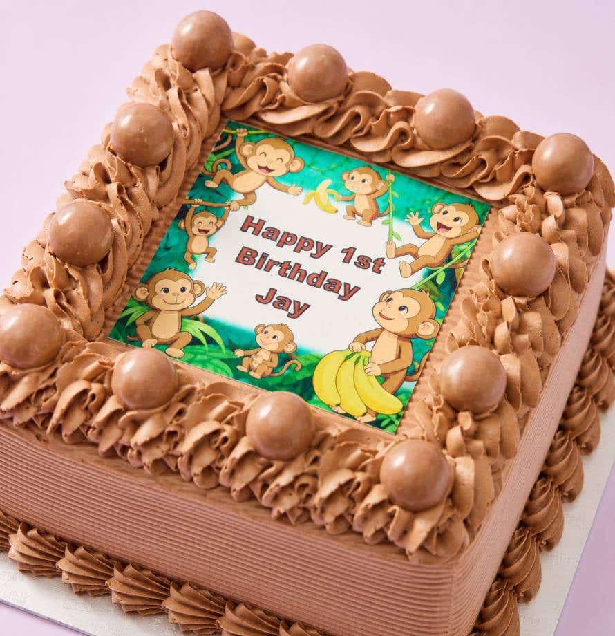 Monkey Themed Photo Cake