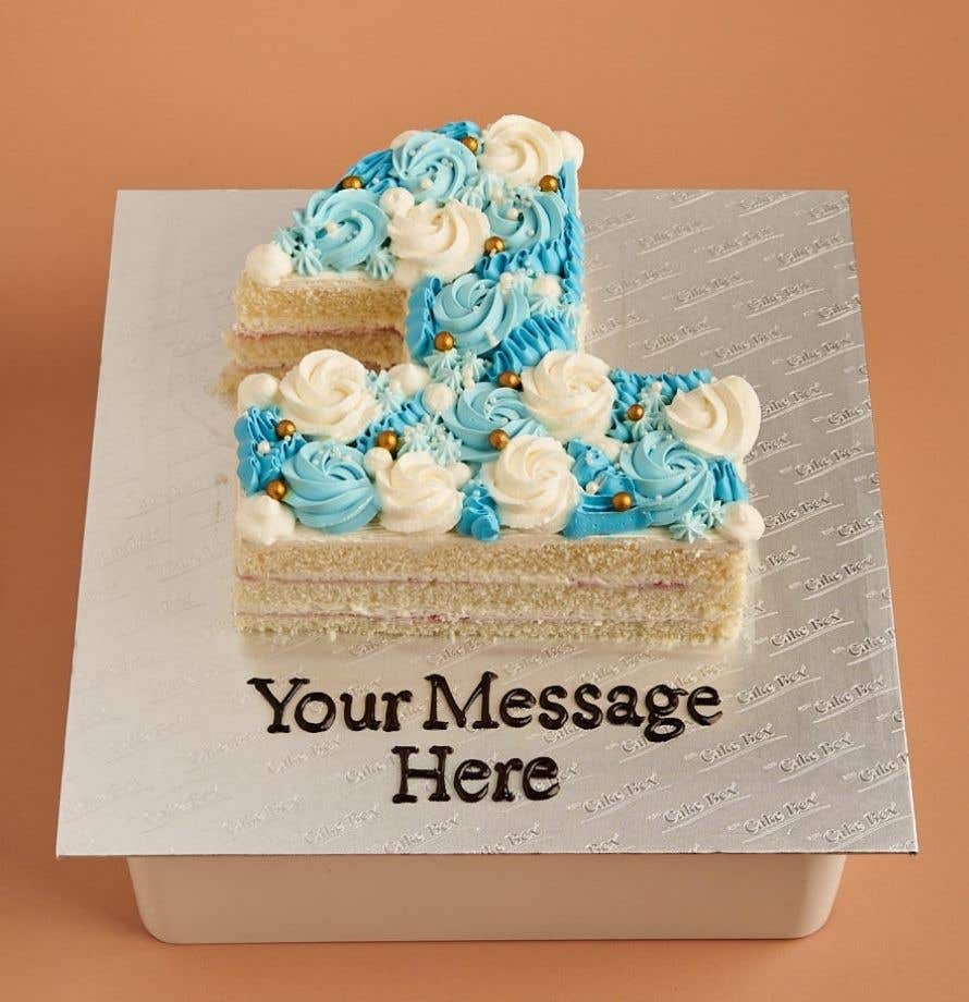 Blue Swirls Number Cake