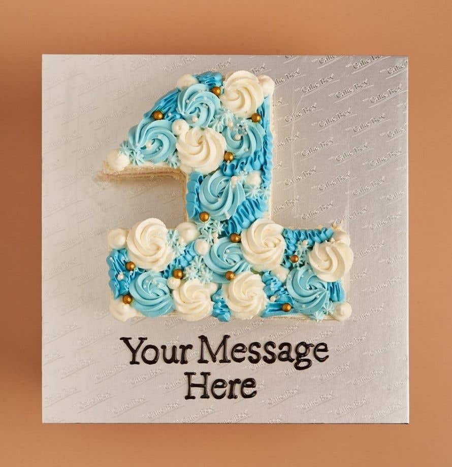 Blue Swirls Number Cake