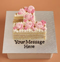Gâteau chiffre tourbillons roses