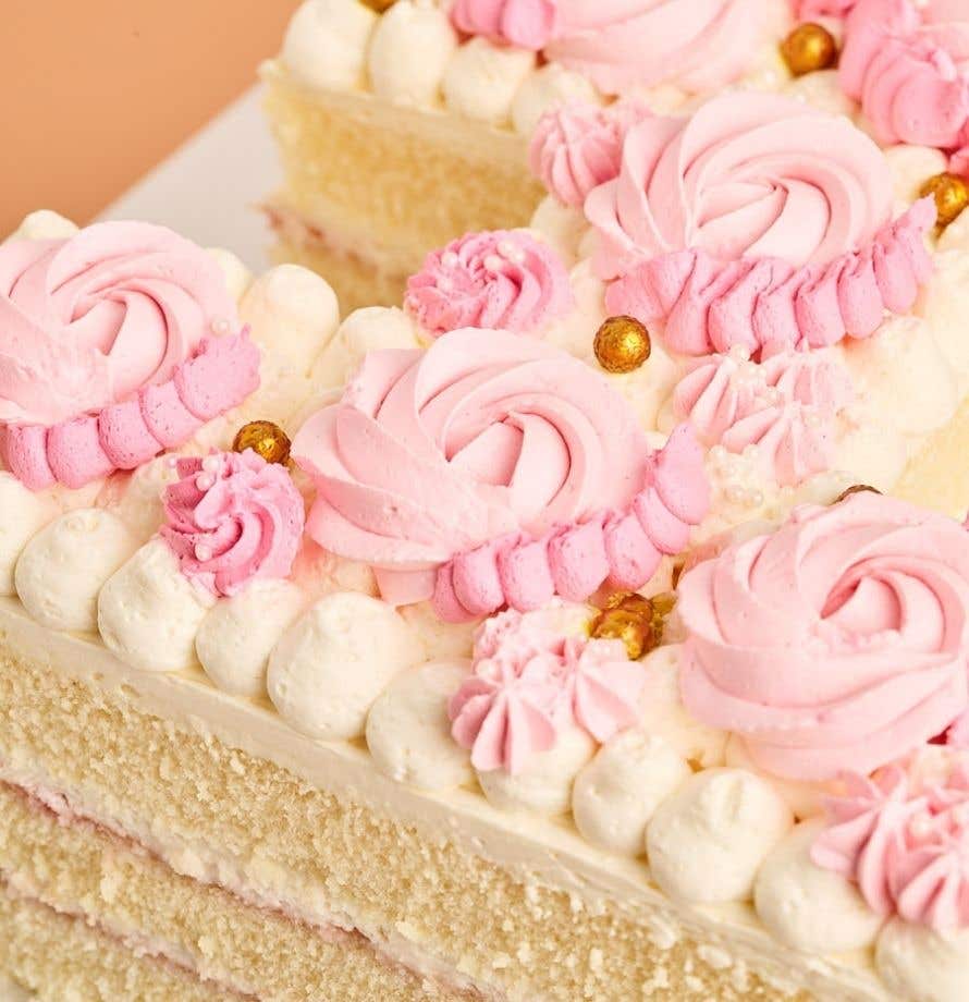 Pink Swirls Number Cake