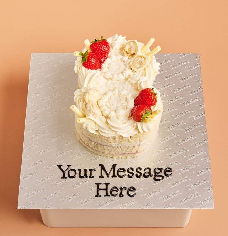 Strawberry Coconut Number Cake