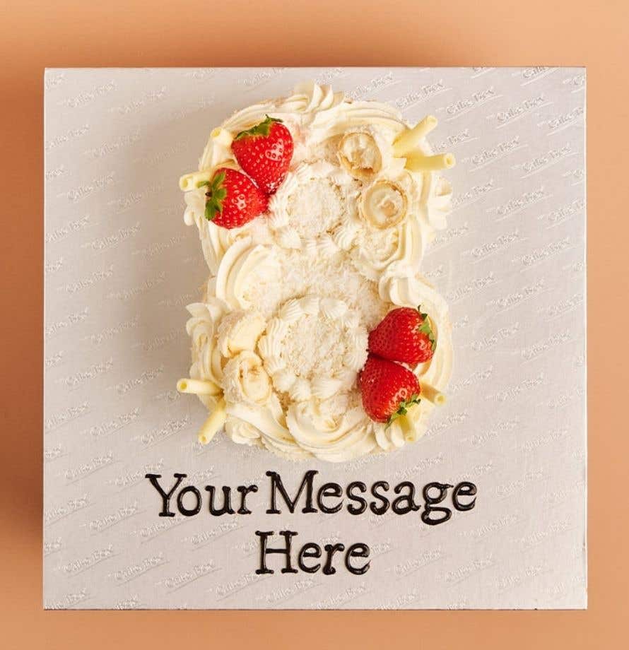 Strawberry Coconut Number Cake