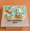 Gâteau chiffre double volutes bleues