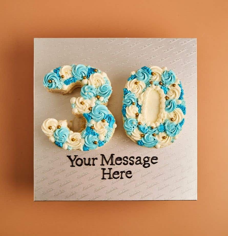 Blue Swirls Double Number Cake