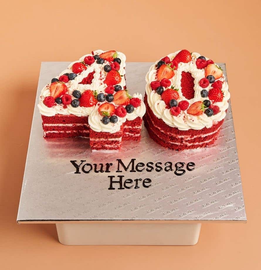 Red Velvet Double Number Cake
