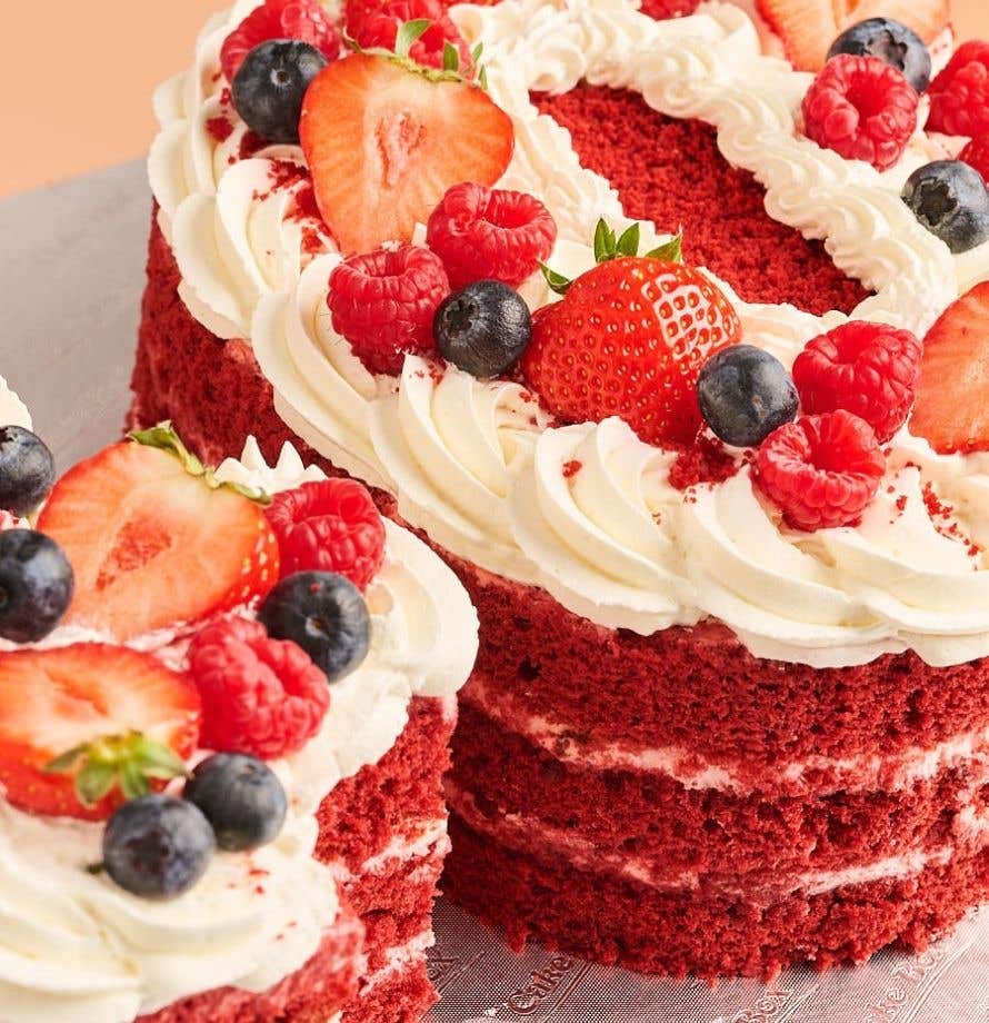 Red Velvet Double Number Cake