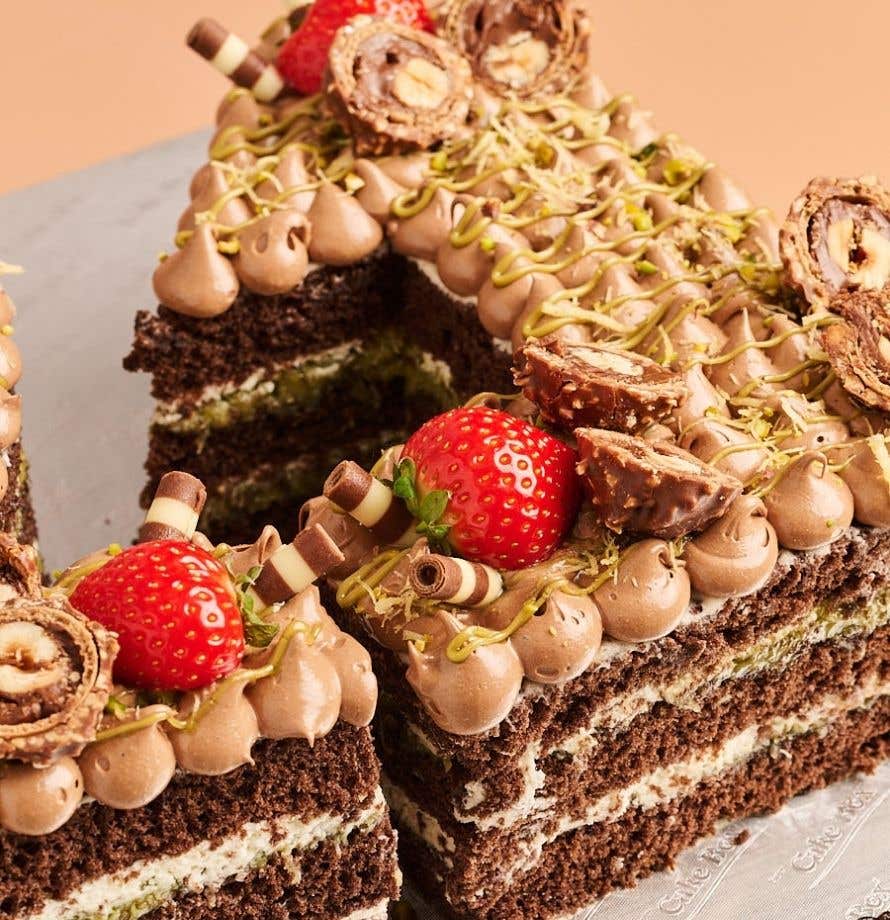 Dubai Chocolate Double Number Cake