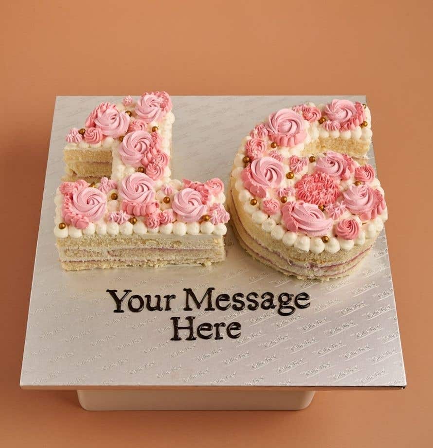 Pink Swirls Double Number Cake