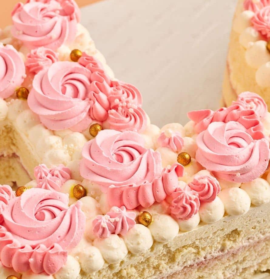 Pink Swirls Double Number Cake