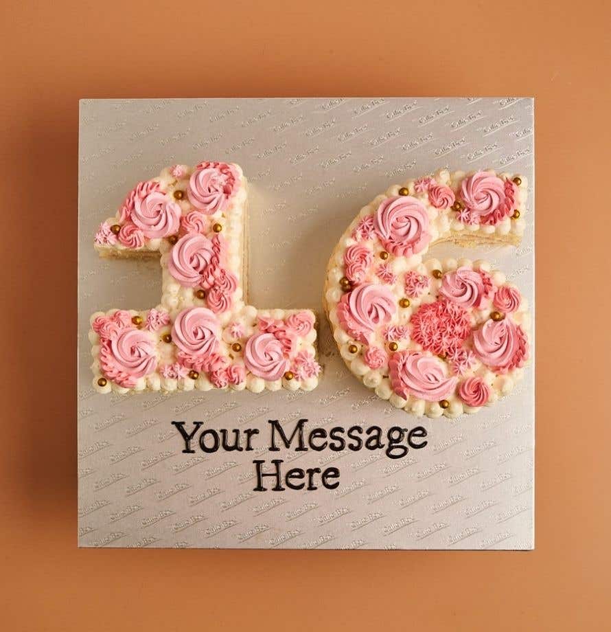 Pink Swirls Double Number Cake