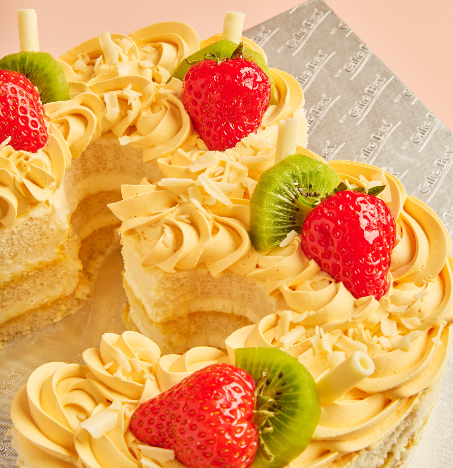 Mango Swirl Number Cake