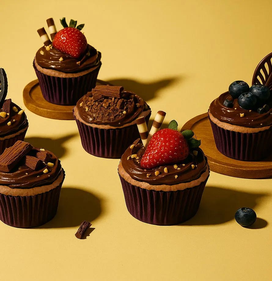 Box Of 6 Cupcakes Filled with Nutella®