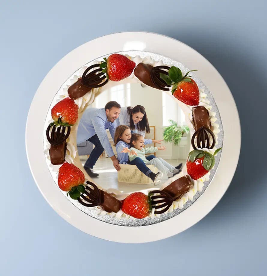 Fruit & Chocolate Bounty Photo Cake