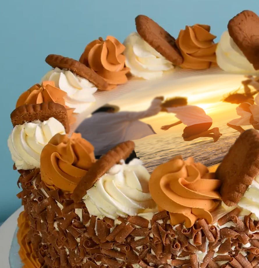 Caramel Cream Speculoos Photo Cake