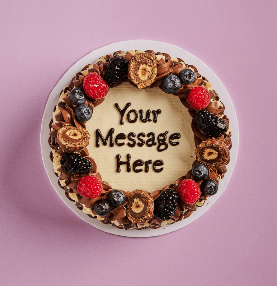 White & Milk Choc Berry Round Cake