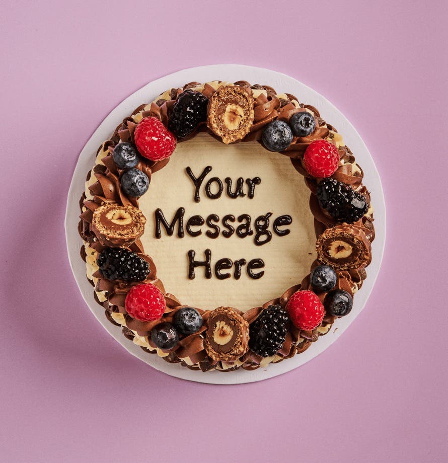 White & Milk Choc Berry Round Cake