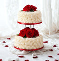 Rosette Two Tier Red Roses