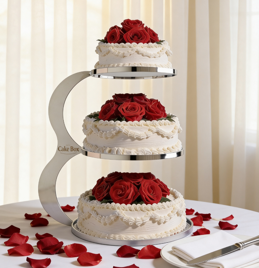 Classic Three Tier with Red Roses