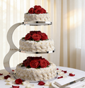 Rosette Three Tier with Red Roses