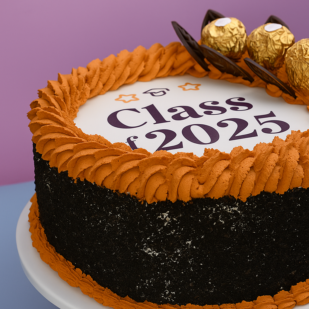 Circular Graduation Photo Cake
