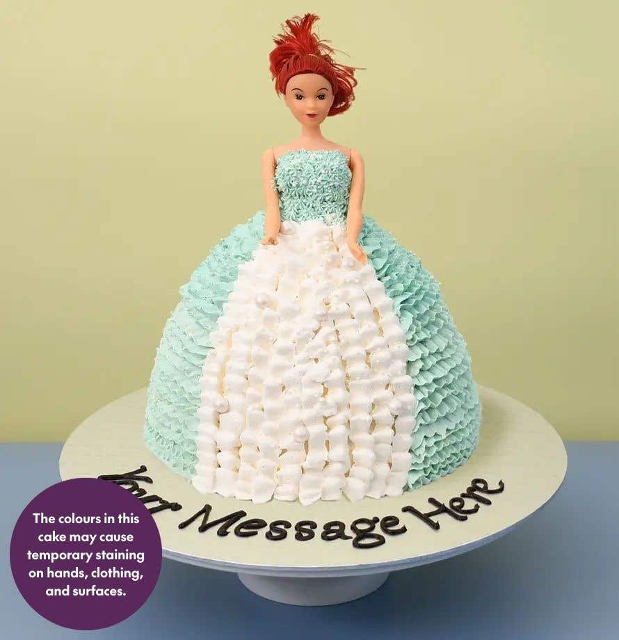 Turqoise Gown Doll Cake